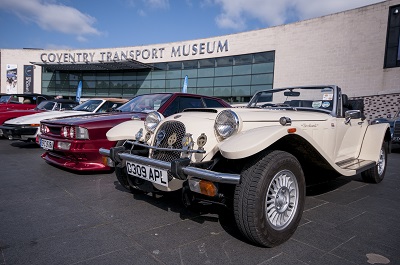 Classic cars outside the museum