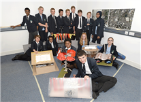 Pupils present miniature pavilions for Millennium Place at Coventry Transport Museum 