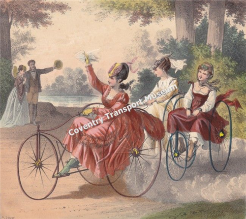 Velocipede Lithograph - Departure